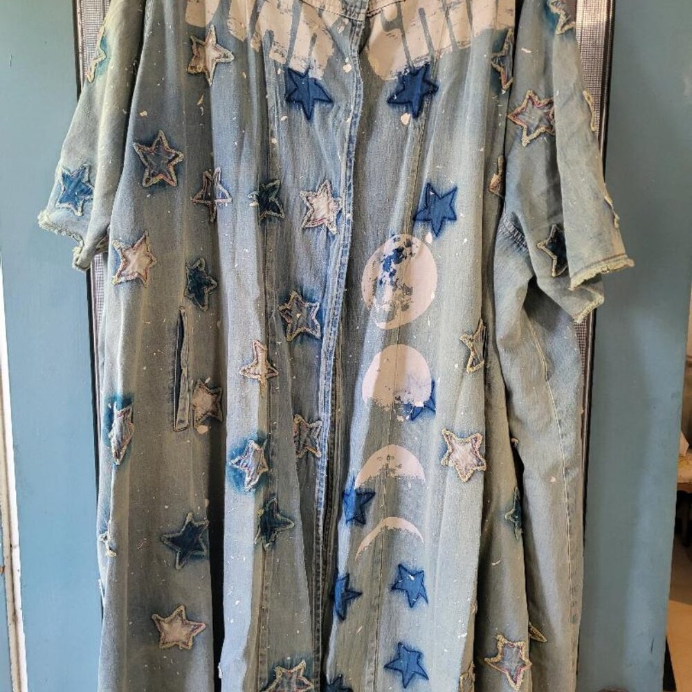 OOAK! Magnolia Pearl Star Child Kimi Coat 543 Washed Indigo One Size